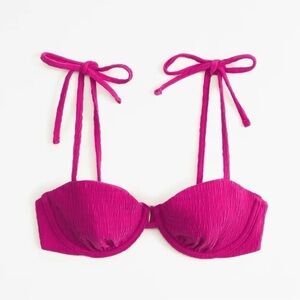 Abercrombie tie strap Vibrant Pink Bikini Top Medium